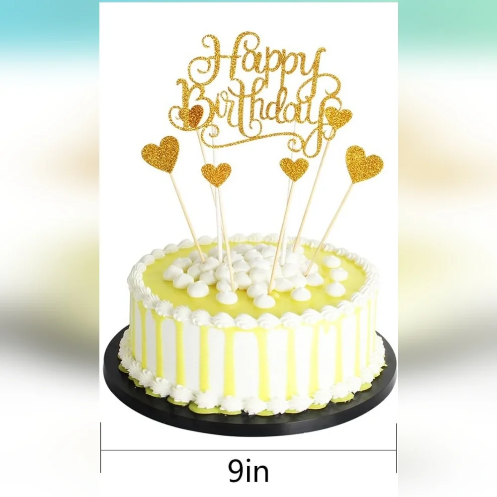 Happy Birthday Glitter Cake Topper